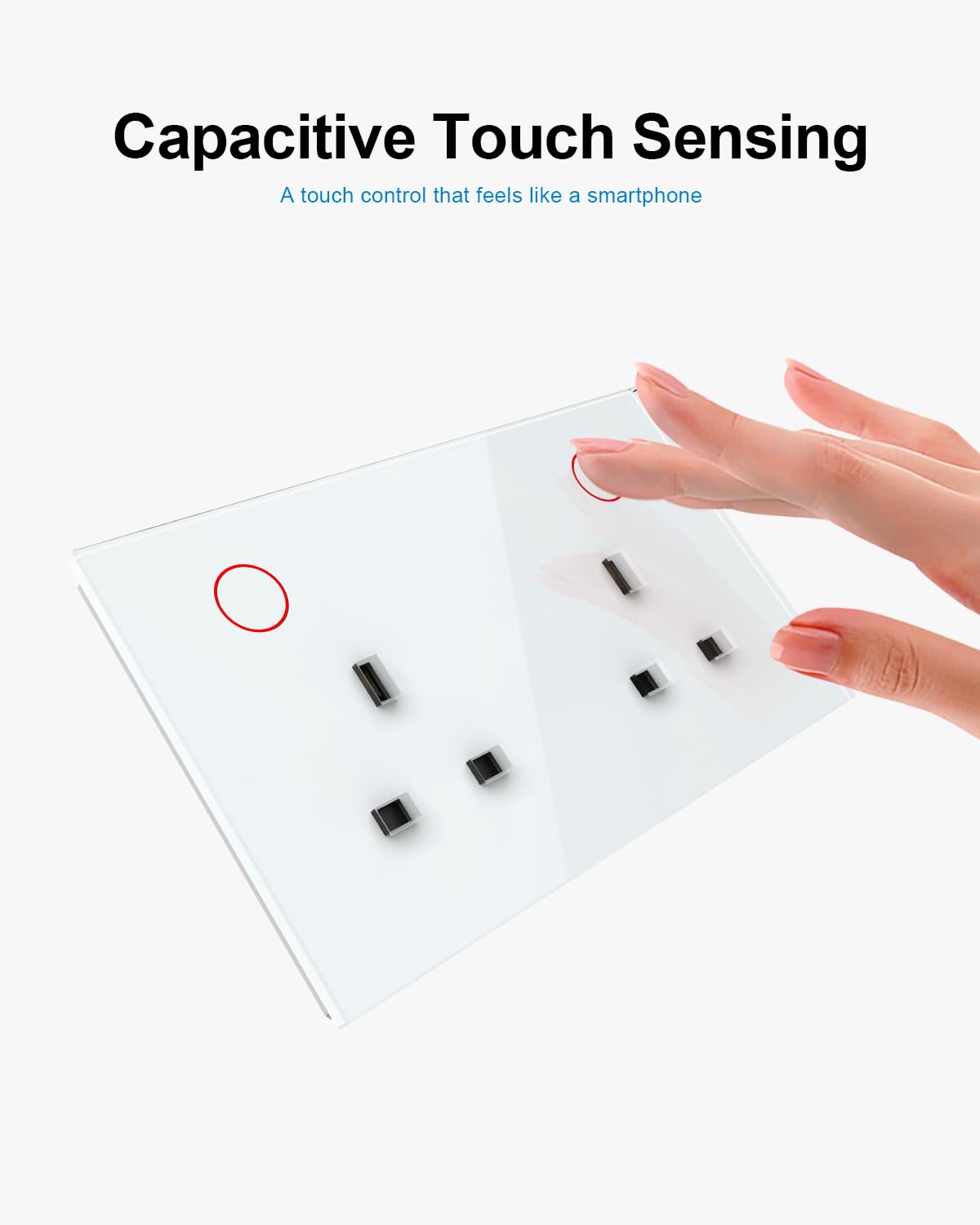LIVOLO Prise électrique intelligente en verre trempé avec rétroéclairage LED, compatible avec Alexa, Google Assistant, nécessite un hub LIVOLO