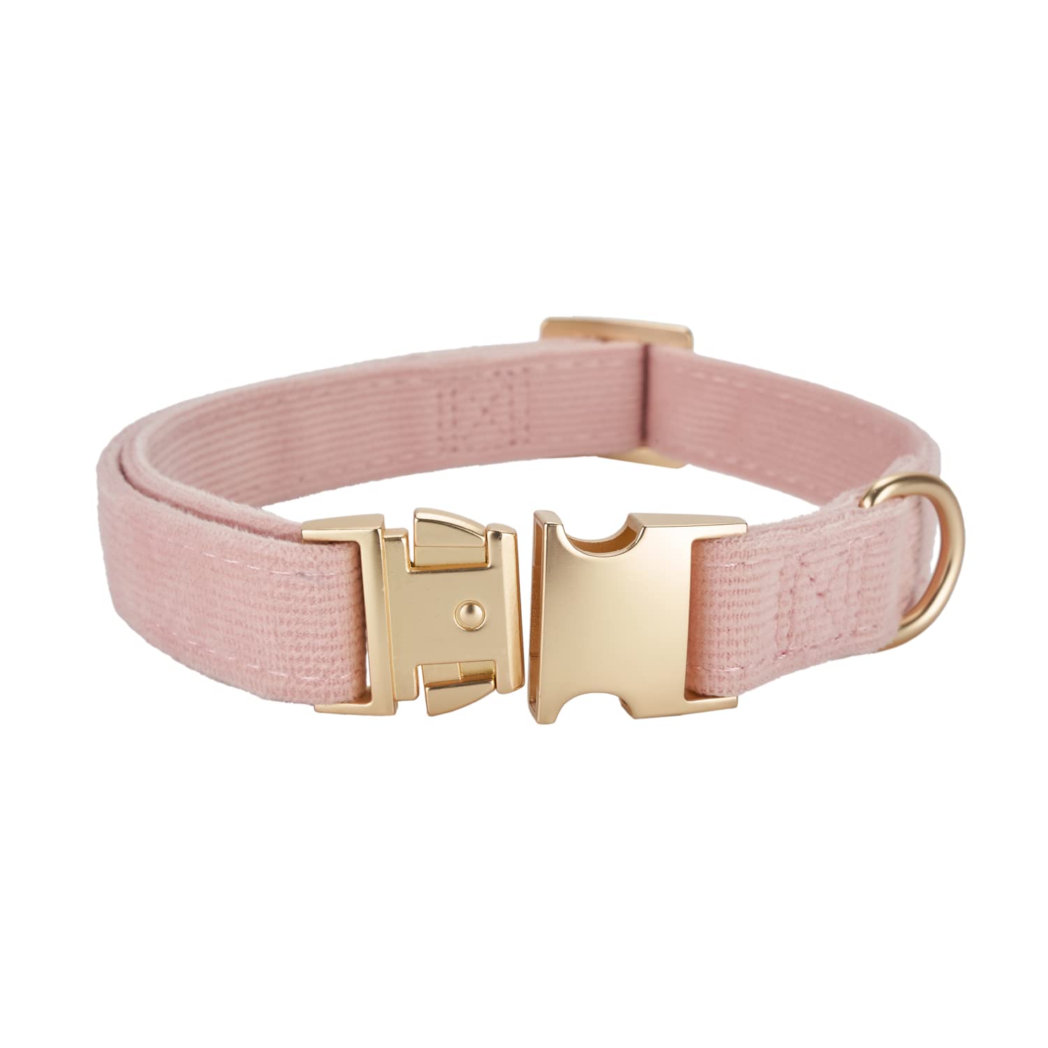 Petiry Soft Dog Collar with Safety Metal Buckle Adjustable Durable Comfort Velvet Corduroy Dog Collars for Large Dogs Neck 40-66cm,Baby Pink - Image 4