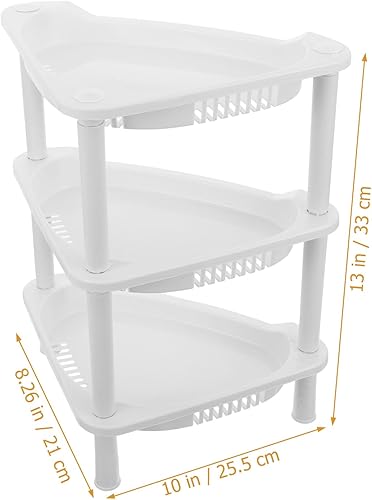 Miniatura 8 de Alipis Estantes de almacenamiento de plástico de 3 capas, organizador de estante de esquina para baño, cocina, hogar, fácil instalación, cesta de