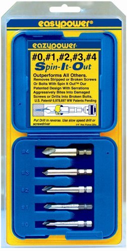 Eazypower 82681 Spin It Out Damaged Screw Removers, No.0, No.1, No.2, No.3, No.4 by Eazypower