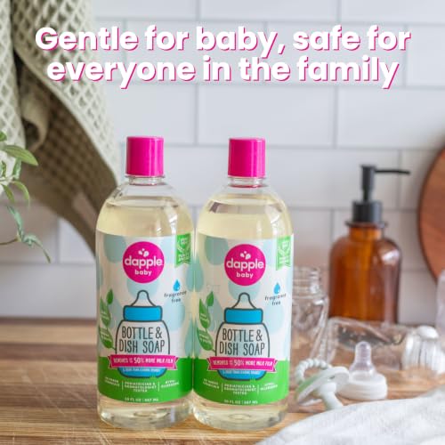 Image of Dapple Baby Fragrance-Free Baby Bottle & Dish Soap Refill - (2 Pack) 30 fl oz - Plant-Powered Cleaner for Bottles, Pump Parts, and Sippy Cups - Removes Milk Film & Odors