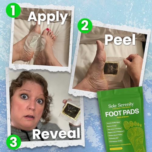 Sole Serenity Foot Pads - Zeolite Mineral, Ginger Root, Wormwood, Bamboo Vinegar, Foot Spa for Achy Feet - Image 3