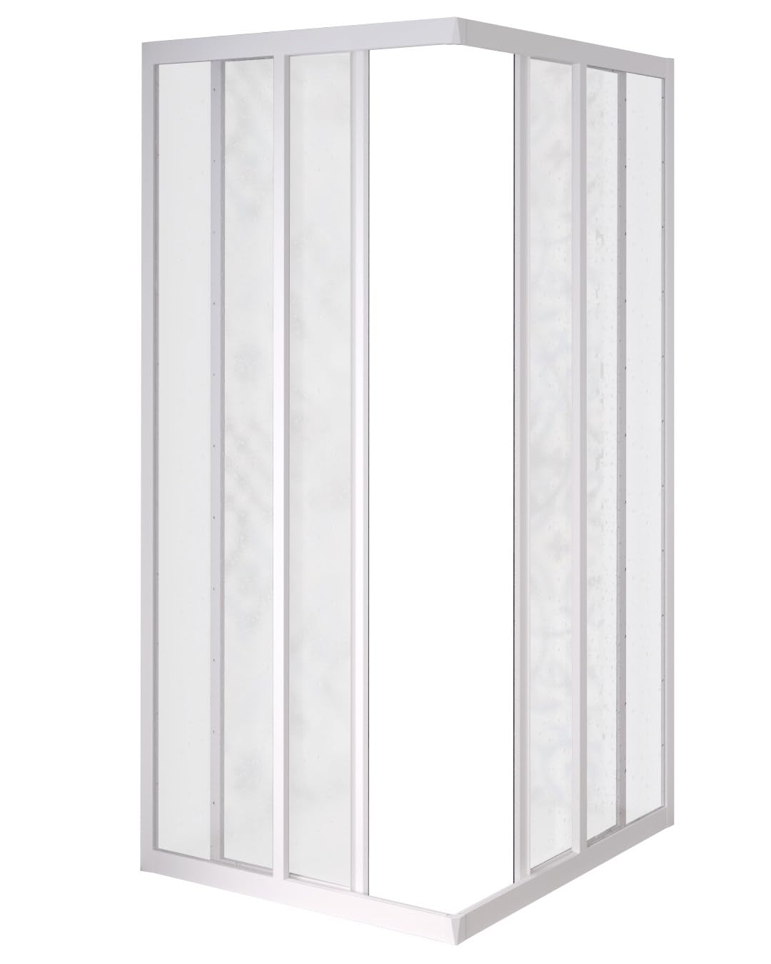 Box Doccia angolare cm 70x70 profili in pvc e pannello in acrilico 1,8 mm con apertura scorrevole e chiusura magnetica
