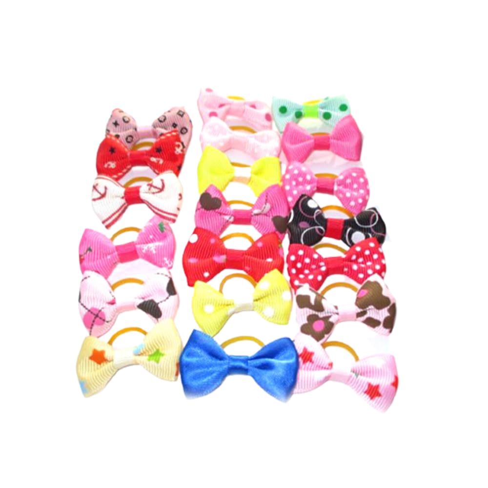 Dog Hair Bows with Rubber Bands Grooming Accessories Cute Headwear for Small Pet Cats Dogs HairNice and Attractive