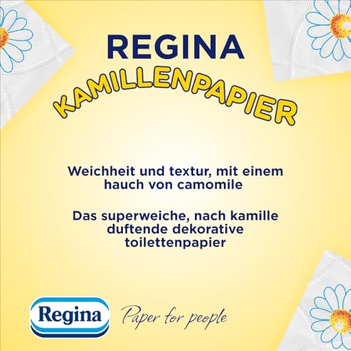 Regina Kamillenpapier 3-lagiges Toilettenpapier – 16-Rollen-Packung, 150 Blatt pro Rolle, Weich und Sanft mit Kamillenduft und FSC-zertifiziertem Papier 2