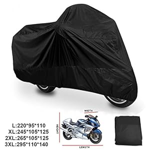 ANFTOP Housse de Moto XXL Exterieur Interieur imperméable à l’eau Couverture de Scooter de Moto Couvre-Moto de Protection UV Anti-poussière extérieure pour Moto Taille 2XL