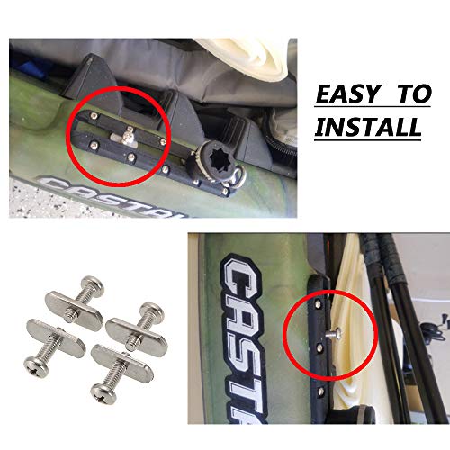 4 Pack Stainless Steel Kayak Rail/Track Screws & Track