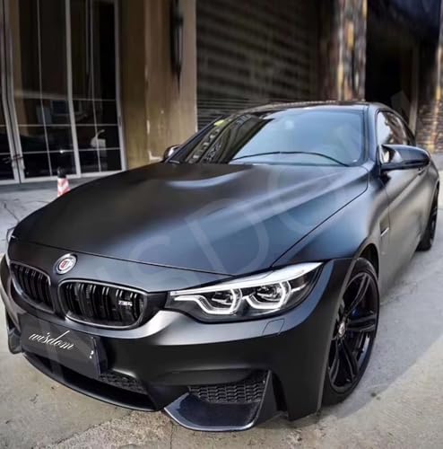 Image of WISDOM Matte Black Vinyl Car Wrap Air Release, Self Adhesive, Vehicle wrap Sheet for Automotive Bike DIY Exterior Interior Decoration (Black MATT, 20 Inch X 12 Feet)