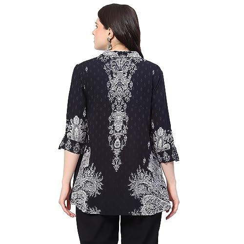 Image of BIBA Women Rayon Straight Printed Shirt