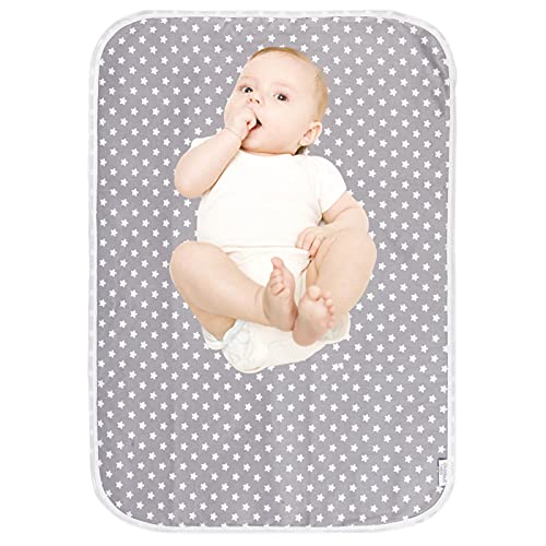 Image of Baby Diaper Changing Pad, 21 5/8" x 31.5" Waterproof Changing Pad Liners - Reusable Soft and Absorbent Portable Changing Mat(Star1PCS)
