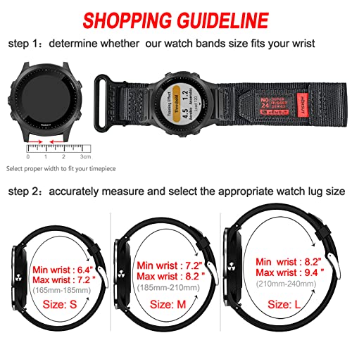 Image of Torbollo Garmin Belt Garmin Bands for Fēnix, Instinct, Vivoactive /Approach /MARQ /Quatix /D2, Forerunner, Enduro Series, Upgraded Connector Garmin Quick Fit ver 20 /22 /26mm