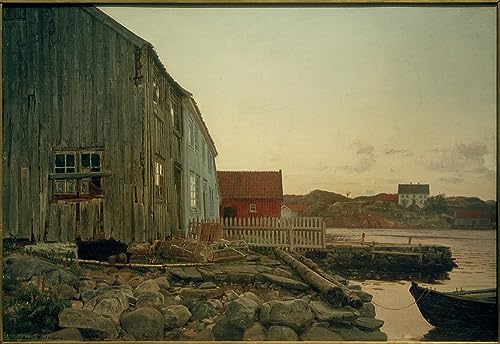 Peinture un pêcheur par Amaldus pour salon affiche d'art 60x90cm