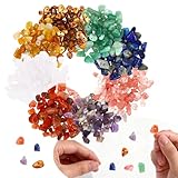 HUKUMA 8 Chakra 400 Stück Natürliche Amazonit Perlen,Kristalle Beads zum Auffädeln, Edelstein Perlen für Armbänder, Schmuck Selber Machen Basteln,Unregelmäßige Gebohrt Edelsteine DIY Ohrringe Schmuck