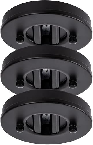 mirrea Paquete de 3 receptáculos monopoint de montaje empotrado negro para cabezales de luz de riel tipo H o colgantes de iluminación de pista para