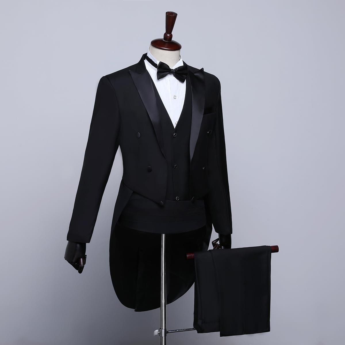Costume de smoking pour homme - Coupe ajustée - Manteau à queue d'hirondelle - Costume de magicien pour adulte - Costume de magicien - Queue d'hirondelle