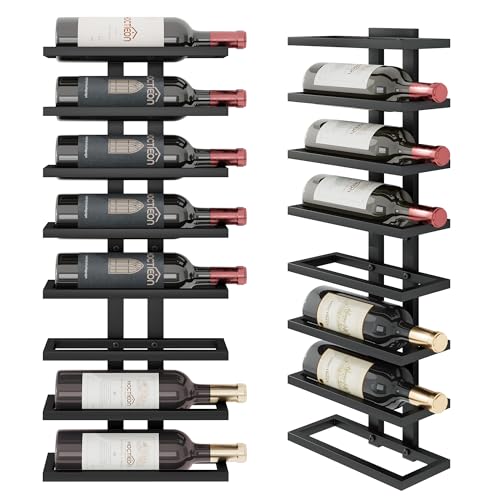 Hoctieon 8 Tier Wall Mount Wine Rack, Wall Racks for Wine Bottles Display and Storage, Hanging...