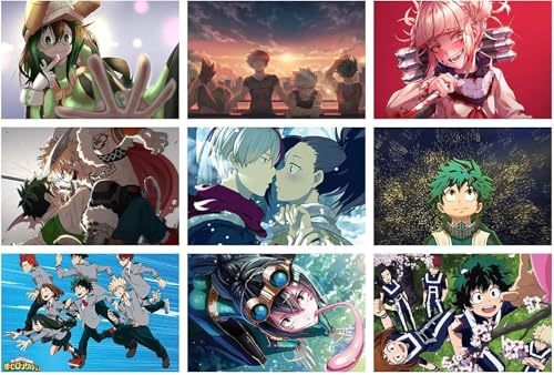 Image of ATEVON My Hero Academia Anime Wall Poster Set - Pack of 18 Unframed 6x4 Inch Prints Featuring Izuku Midoriya Shoto Todoroki Bakugo Ochaco and More | Anime Wall Collage Kit for Bedroom Dorm Decor