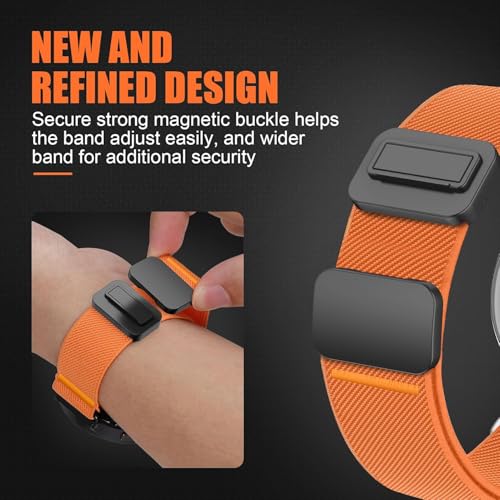 Image of Elastic Nylon Bands for Garmin Venu 3S 2S /Venu 4 41mm /Vivoactive 4S /Vivomove 3S /Forerunner 265S /255S Band Women,18mm Quick Release Magnetic /Parachute Buckle Stretchy Nylon Sport Watch Strap