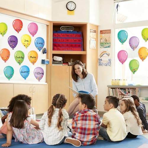 Image of 48Pcs Balloons Paper Cutouts for Bulletin Board Decorations, Colorful Balloons Cut Outs for Birthday Baby Shower Party Decor