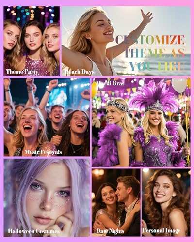 Image of XICZH Glitter Freckles, Purple Temporary Face Tattoos Stickers, Body Face Glitter for Women Girls, Country Concerts Singer Festival Rave Accessories (Purple - 10 pcs)