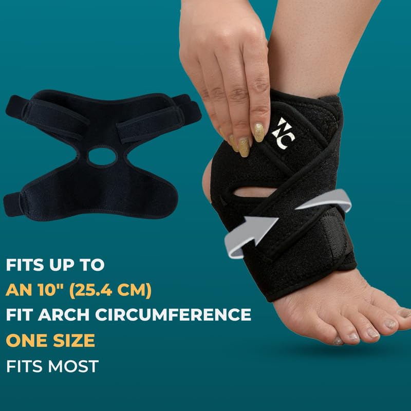 Wonder Care Ankle Support Band For Heel Pain Relief, Ankle Brace For Men/Women, Ankle Binder for Foot Support, Pain Relief, Ankle Belt/Cap Foot Support for Pain Relief - Free Size (Black, 2pcs) - Image 5 thumbnail