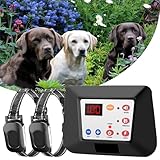 BNDHDEH Dog Wireless Fence, Electric Dog Fence & Training Collar with Remote, Safe Effective, Adjustable Vibration & Shock, Waterproof Rechargeabl Receiver, Dog Boundary Containment System,for2dogs
