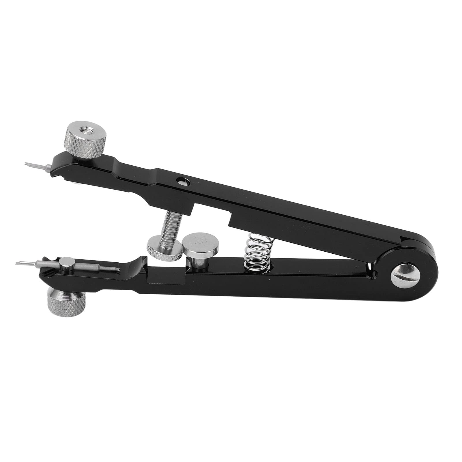 Pinza per barrette di fissaggio con 6 punte, strumento in lega di alluminio a forma di V per la rimozione dei cinturini degli orologi, set di pinzette di precisione per la (Nera)