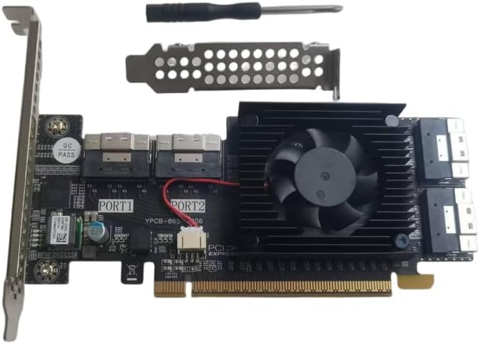 Expansion Card PLX8749 with 4 SFF8654 x8 interfaces, Supporting up to 8 NVMe Drives