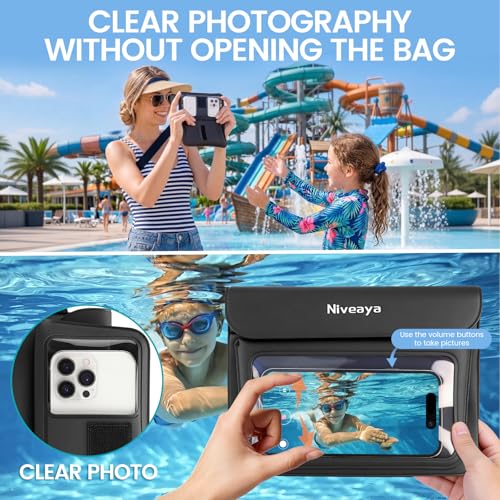 Niveaya 2 Pack Bolsa seca impermeable para mujeres y hombres, bolsa impermeable IPX8 para playa, kayak, natación, doble espacio con pantalla táctil para fotografía, accesorios para viajes en barco miniatura 3