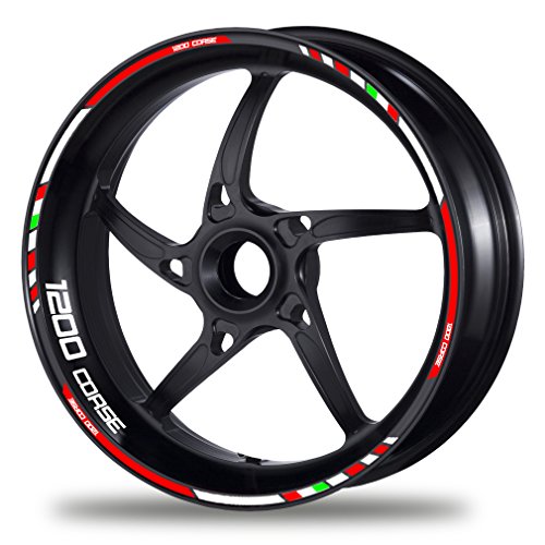 PROFILETEC.COM FELGENRANDAUFKLEBER passend für Ducati 1200 Monster Moto GP Style Felgenaufkleber (Motiv 3)