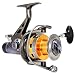 Isafish Spinning Reel Carp Fishing Front Rear Double Drag Brake System Baitrunner Reel 9+1 Stainless Steel BB Left Right Interchangeable Saltwater Freshwater KS50