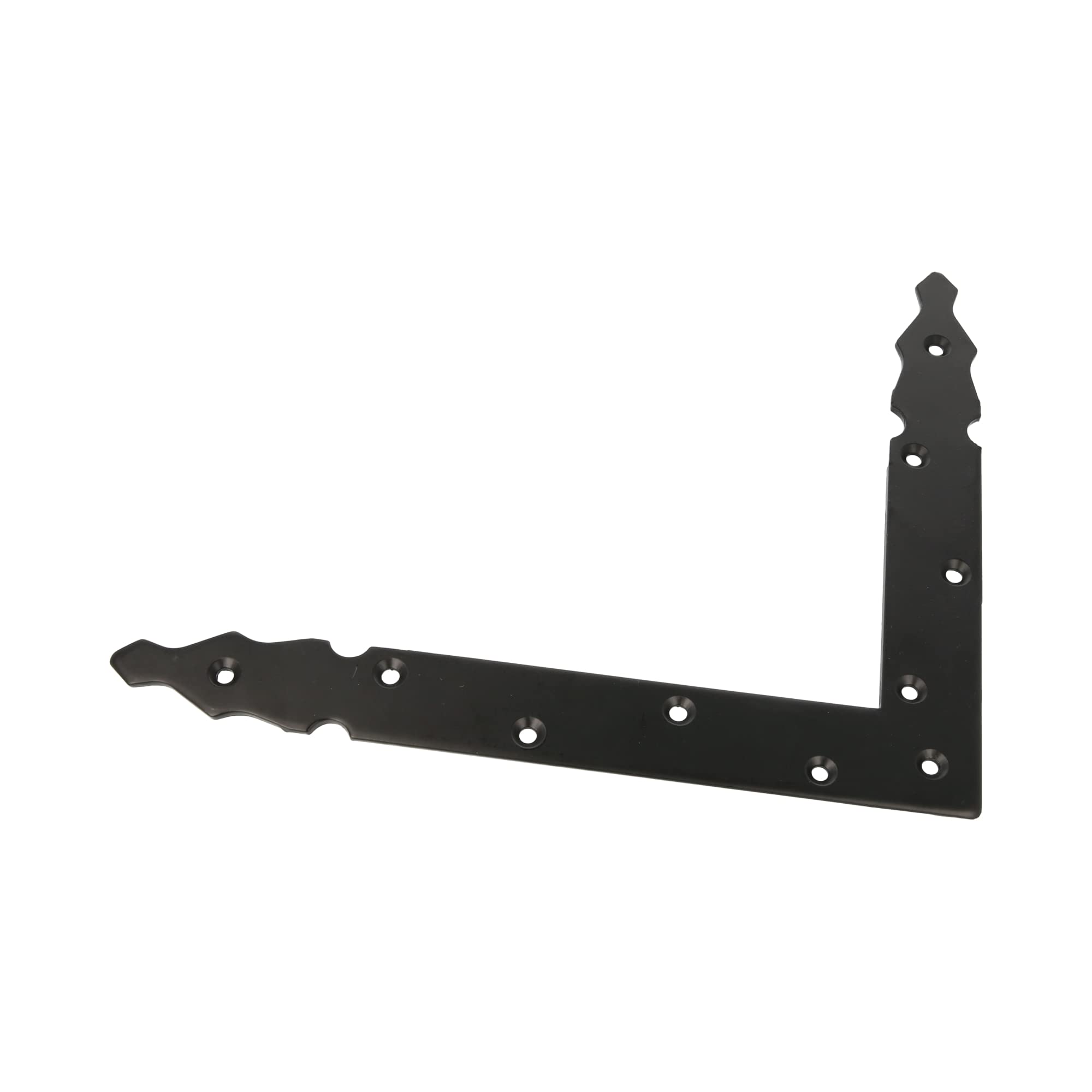 Amig - Carré Décoratif | Gauche | 300 x 240 x 4 mm | Finition Pointue | Style Gothique Classique | Idéal Pour La Décoration Ou Le Renforcement Des Volets, Portes Et Meubles | Acier Noir (Lot de 2)