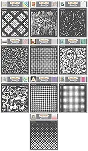 Background Stencils for Wall Painting - Background Designs Bundle1 - Size:6X6 Inches (10 Pcs) - Stencils Bundle Pack - Pattern Work Stencils for Wall Painting