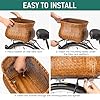 CXWXC Rear Bike Basket - Handmade Rattan Bicycle Rear Basket with Waterproof Cover - Large Capacity Bike Basket for Beach Cruiser (Brown) #5