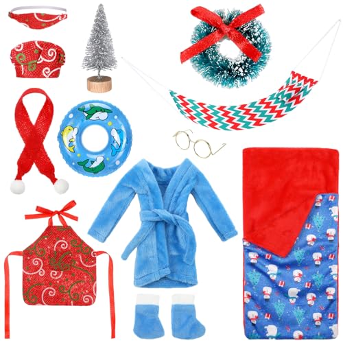 Accessoires poupée elfe de Noël avec sac de couchage et hamac