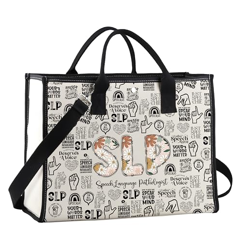 Bolso Tote de Lona para Terapeutas del Habla SLP miniatura 1