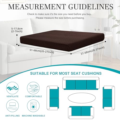Image of 12Pcs Stretch Patio Cushion Covers,Outdoor Couch Covers Replacement,Outdoor Couch & Sofa Slipcovers,for Patio Furniture Cushion Covers,Washable Reusable Furniture Protector (Coffee,Cover Only)