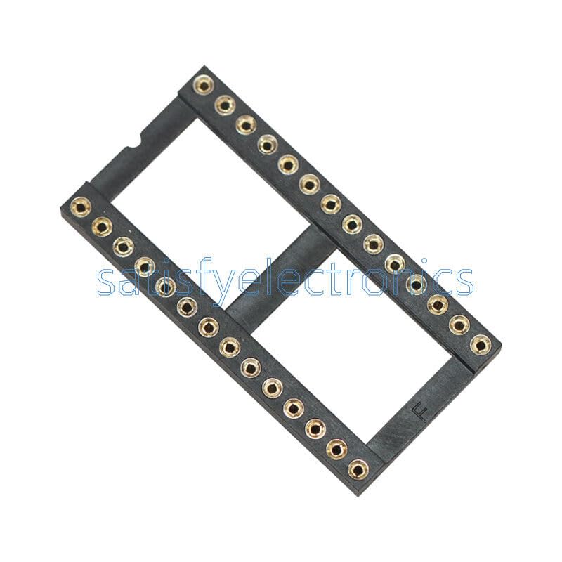 10Pcs 2.54mm Pitch 28 Pin DIP Round Pin Solder IC Socket Adaptor Wide