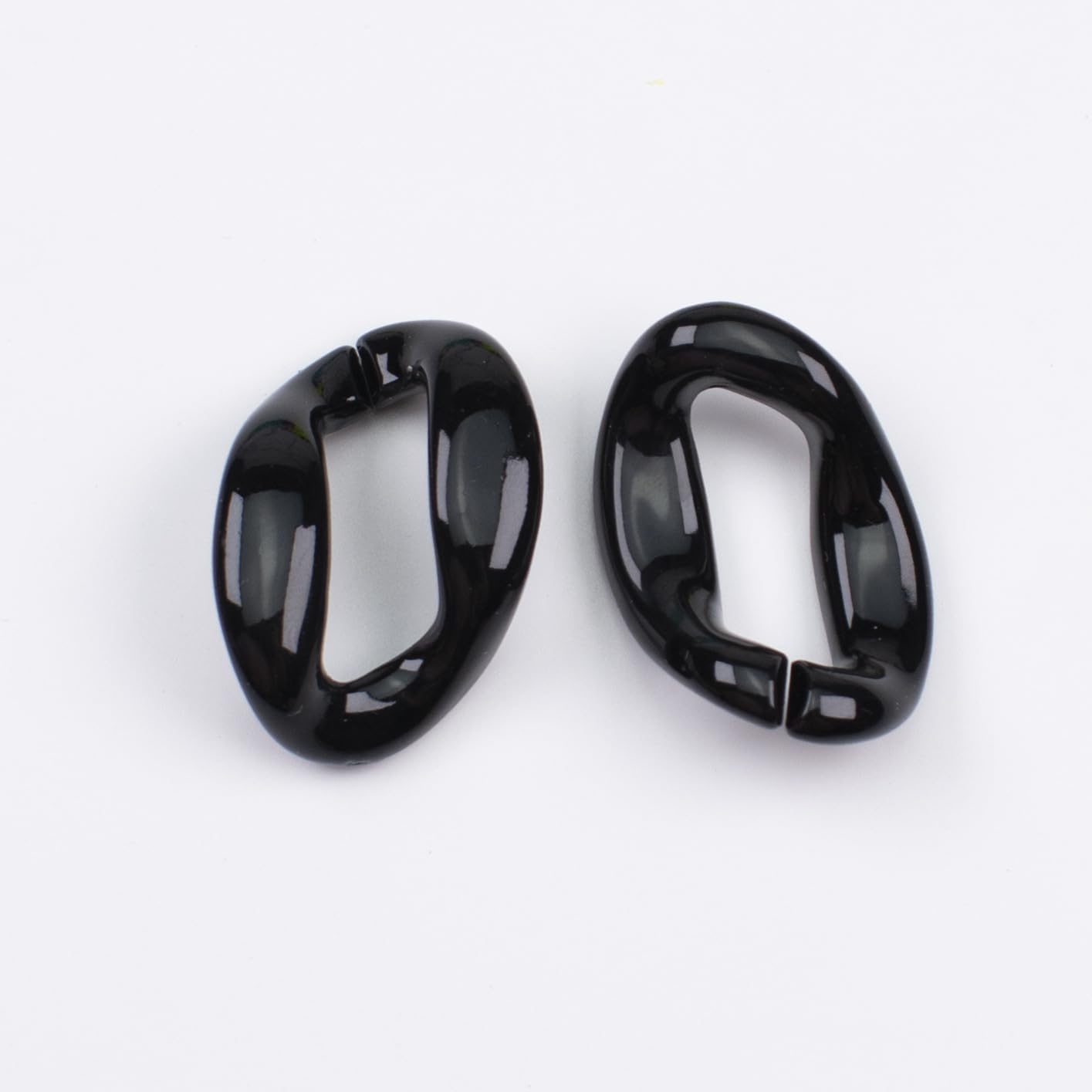 30/60pcs Duże Akrylowe Otwarte Pierścienie Łączące Cukierkowe Kolory Szybkie Łączniki Do Tworzenia Biżuterii Diy Akcesoria Na Zamówienie, Black, 26 * 37MM,60pcs