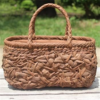 Amazon.co.jp: 乱れ編み 山葡萄 かご 籠 バッグ 一番皮 中布と内
