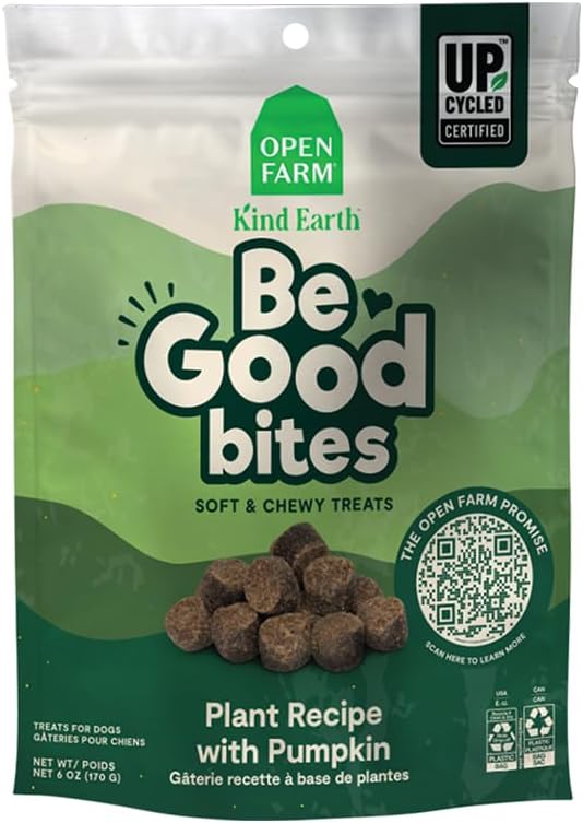Open Farm Golosinas deshidratadas para perros, receta suavemente cocinada con ingredientes simples naturales y sin sabores artificiales ni