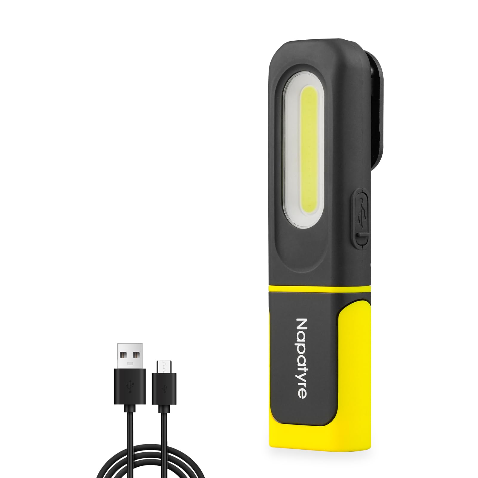 Rechargeable LED Torch, Inspection Lamp, 800LM Bright Flashlight 3 Modes Rechargeable Work Light with Hanging Hook & Magnetic Base, Magnetic Hand Torch for Home Work Emergency, 1 Pack