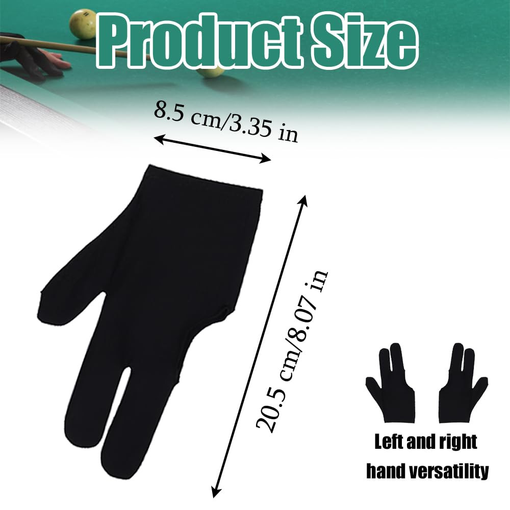 4 Pcs Snooker Billiard Gloves Anti Slip 3 Fingers Gloves Elastic Pool Gloves Billiard Accessories for Men Women Shooters Snooker - Image 2