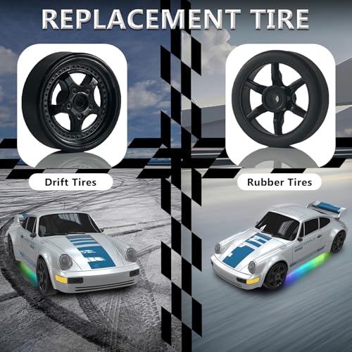 Image of Remote Control Car RC Drift Car 2.4GHz 1:24 4WD 15KM /H High Speed Racing Sport Car with LED Lights Drifting Tire Racing Sport Toy for Adults Boys Girls Kids Gift