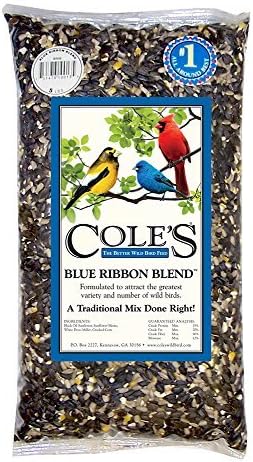 Juego de 4 semillas de pájaros de mezcla de cinta azul BR20 de Cole, 20 libras