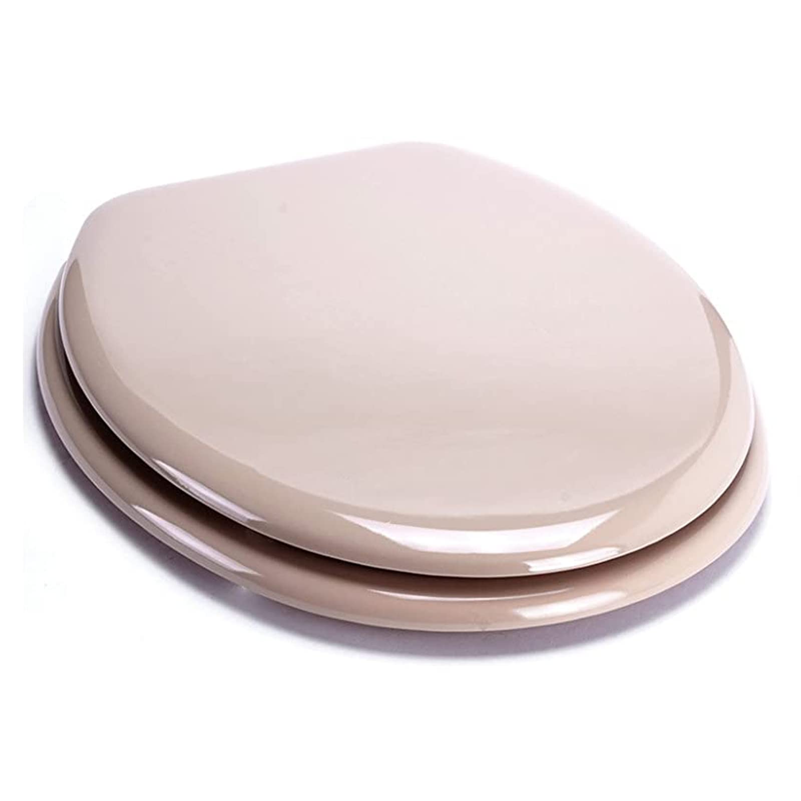 TIENDA EURASIA - Tapa WC Universal Semidura de Madera de Densidad Media, Bisagras de Acero, 43,5 x 37,5 cm, Tapadera Inodoro (Beige)