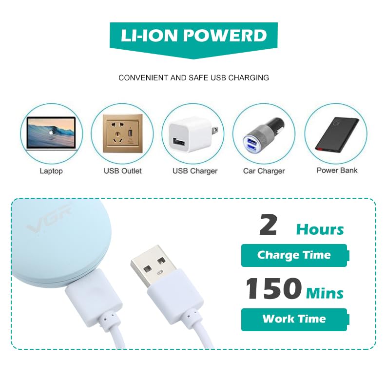 VGR V-203 Pet Grooming Clipper submerged in water, illustrating its IPX7 waterproof feature for easy cleaning