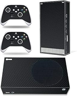 Whole Body Protective Vinyl Skin Decal Cover for Microsoft Xbox Series S Console, Black Carbon Fiber Xbox Series S Skins Wrap Sticker with Two Free Wireless Controller Decals