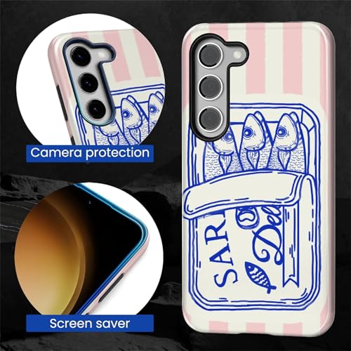 Coque rigide Samsung S23 résistante aux chocs double couche rose