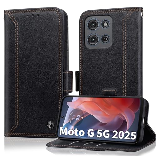 Étui Motorola Moto G 5G 2025 pour stopper le piratage RFID avec rabat noir